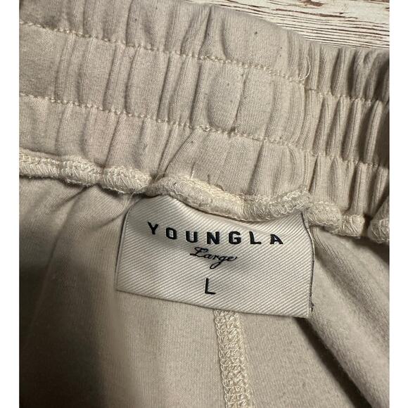 YoungLA Cloud Joggers Men's Size Large Off White Cream Athleisure Sweats Active - Picture 6 of 8